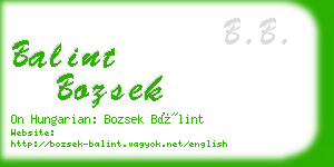 balint bozsek business card